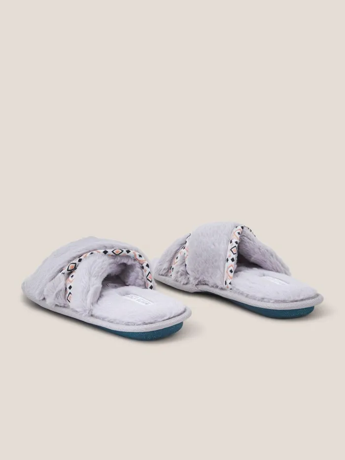 Women White Stuff Pyjamas And Nightwear Faux Fur Mule Slipper Mid Grey Women White Stuff Pyjamas And Nightwear Faux Fur Mule Slipper Mid Grey