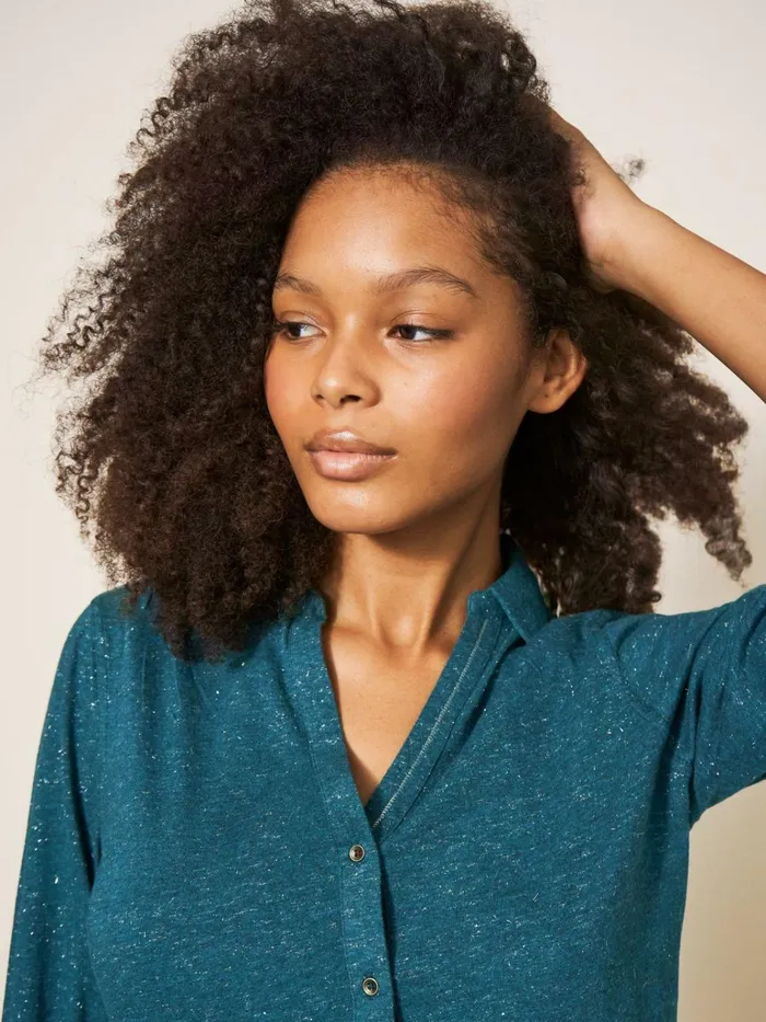 Women White Stuff Shirts Blouses And Tunics ANNIE SPARKLE SLIM FIT SHIRT Dk Teal Women White Stuff Shirts Blouses And Tunics ANNIE SPARKLE SLIM FIT SHIRT Dk Teal