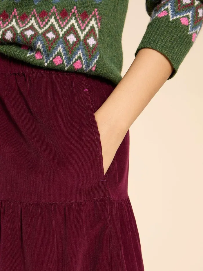 Women White Stuff Skirts Jade Tiered Cord Skirt Dk Plum Women White Stuff Skirts Jade Tiered Cord Skirt Dk Plum