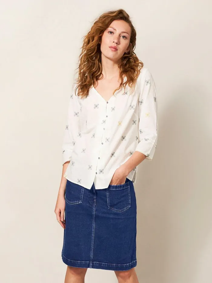Women White Stuff Skirts Melody Denim Skirt Dk Denim