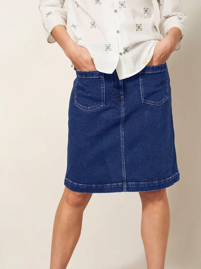Women White Stuff Skirts Melody Denim Skirt Dk Denim Women White Stuff Skirts Melody Denim Skirt Dk Denim