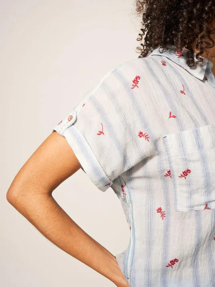 Women White Stuff Tops And Tshirts Ella Embroidered Cotton Shirt White Multi Women White Stuff Tops And Tshirts Ella Embroidered Cotton Shirt White Multi