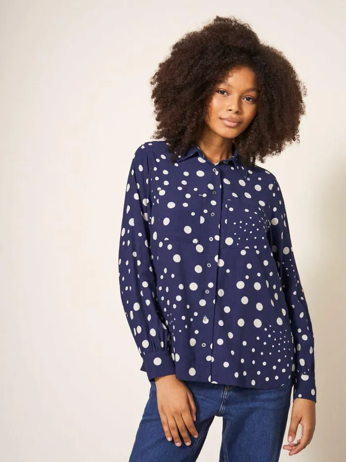 Women White Stuff Tops And Tshirts Ella Relaxed Shirt Navy Multi Women White Stuff Tops And Tshirts Ella Relaxed Shirt Navy Multi