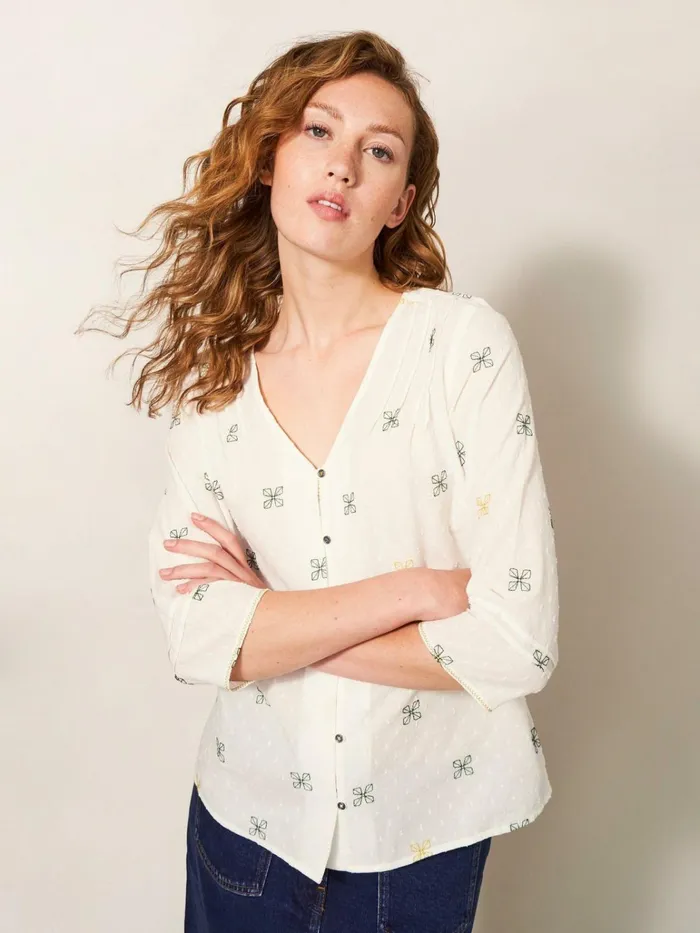 Women White Stuff Tops And Tshirts Rae Cotton Top Ivory Multi Women White Stuff Tops And Tshirts Rae Cotton Top Ivory Multi