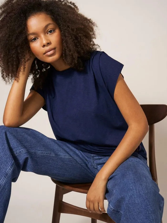 Women White Stuff Tops And Tshirts Sia Modern Tee Dark Navy