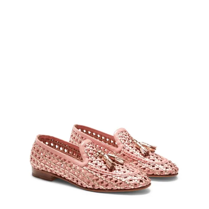 Women Woven Leather Brera Loafer Pink Fratelli Rossetti Loafers Women Woven Leather Brera Loafer Pink Fratelli Rossetti Loafers