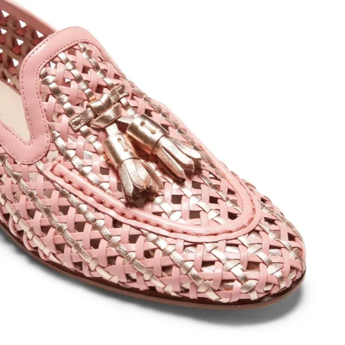 Women Woven Leather Brera Loafer Pink Fratelli Rossetti Loafers Women Woven Leather Brera Loafer Pink Fratelli Rossetti Loafers