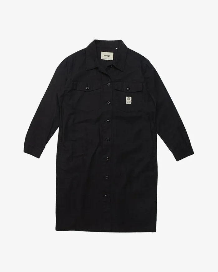 Womens Deus Ex Machina Dresses Workwear Dress 8211 Black Black Womens Deus Ex Machina Dresses Workwear Dress 8211 Black Black