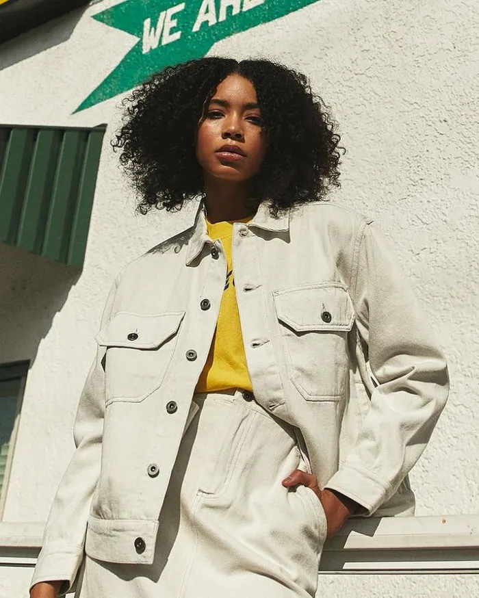Womens Deus Ex Machina Jackets Coby Denim Jacket 8211 Bleached White Bleached White Womens Deus Ex Machina Jackets Coby Denim Jacket 8211 Bleached White Bleached White