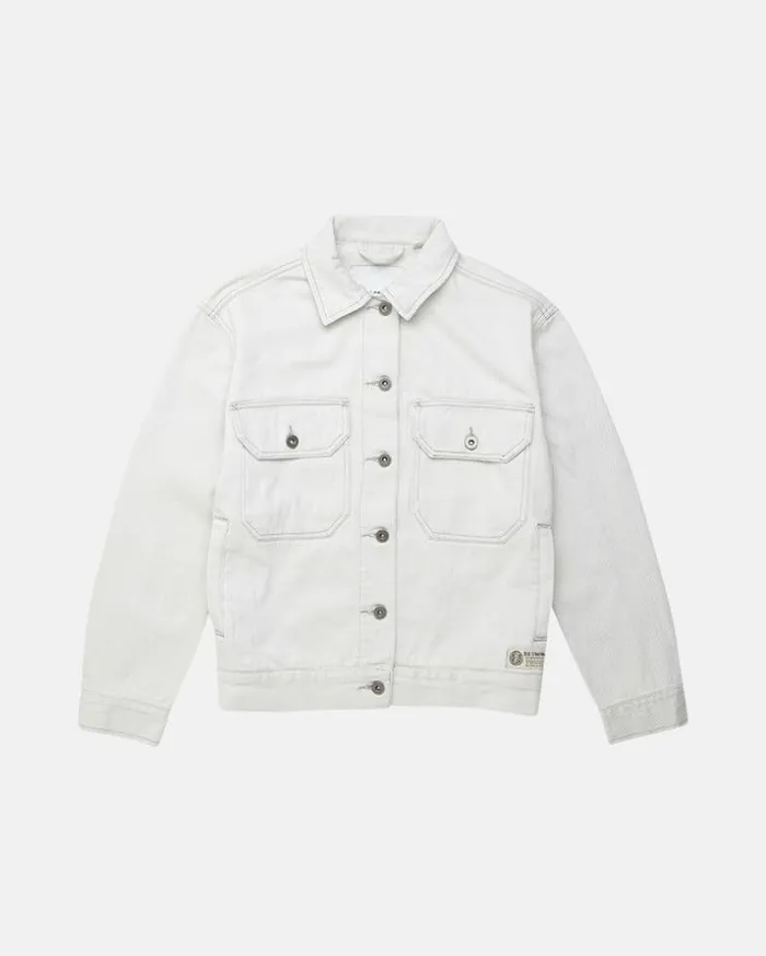 Womens Deus Ex Machina Jackets Coby Denim Jacket 8211 Bleached White Bleached White Womens Deus Ex Machina Jackets Coby Denim Jacket 8211 Bleached White Bleached White