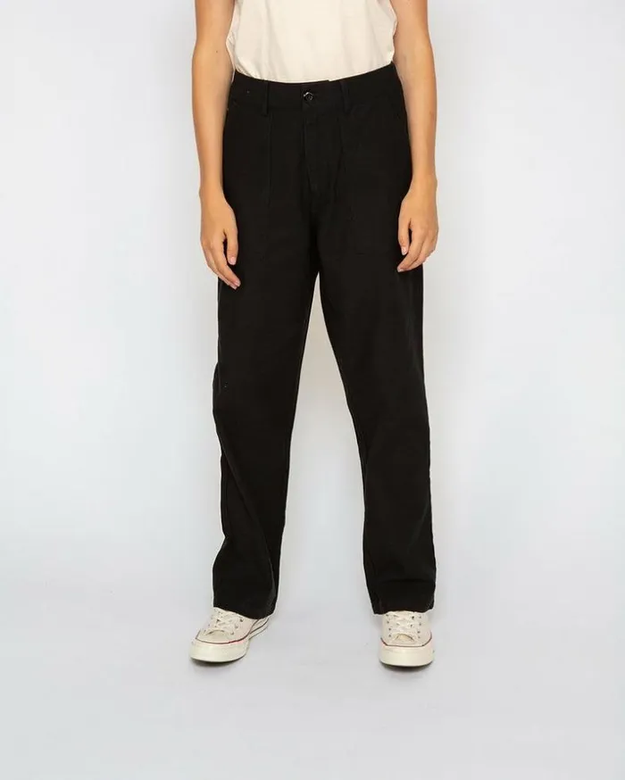 Womens Deus Ex Machina Pants Mona Fatigue Pant 8211 Black Black
