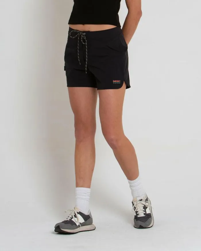 Womens Deus Ex Machina Shorts Earth Vibe Boardshort 8211 Black Black