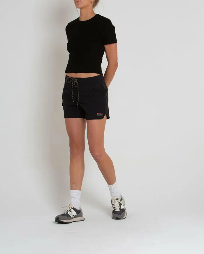 Womens Deus Ex Machina Shorts Earth Vibe Boardshort 8211 Black Black Womens Deus Ex Machina Shorts Earth Vibe Boardshort 8211 Black Black