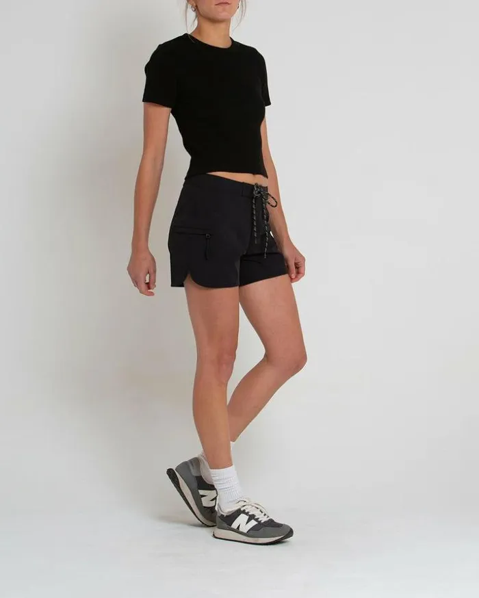 Womens Deus Ex Machina Shorts Earth Vibe Boardshort 8211 Black Black Womens Deus Ex Machina Shorts Earth Vibe Boardshort 8211 Black Black