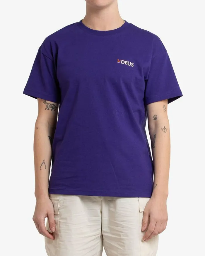 Womens Deus Ex Machina Tees Foxtrot Tee 8211 Deep Blue Deep Blue