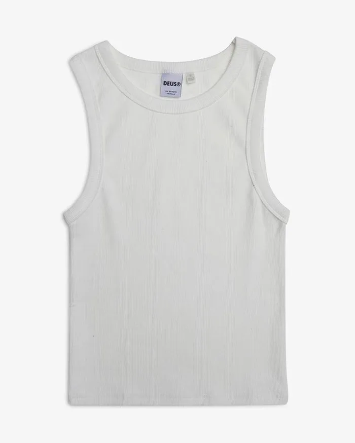 Womens Deus Ex Machina Tees Military Tank 8211 Vintage White Vintage White Womens Deus Ex Machina Tees Military Tank 8211 Vintage White Vintage White