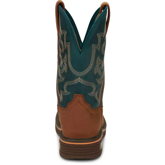 Work Men Justin Boots Resistor 11034 Work Boot Russet Blue 040brown041