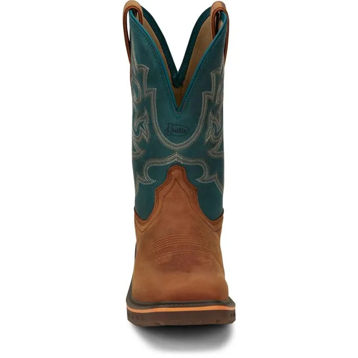 Work Men Justin Boots Resistor 11034 Work Boot Russet Blue 040brown041