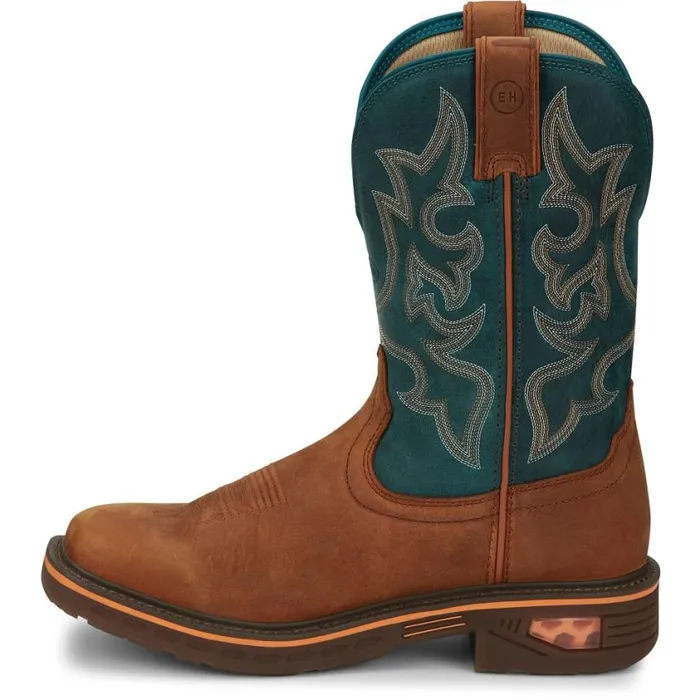 Work Men Justin Boots Resistor 11034 Work Boot Russet Blue 040brown041