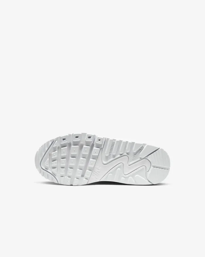 Younger Kids 3 8211 7 Years Kids Nike Air Max 90 LTR Whitemetallic Silverwhitewhite