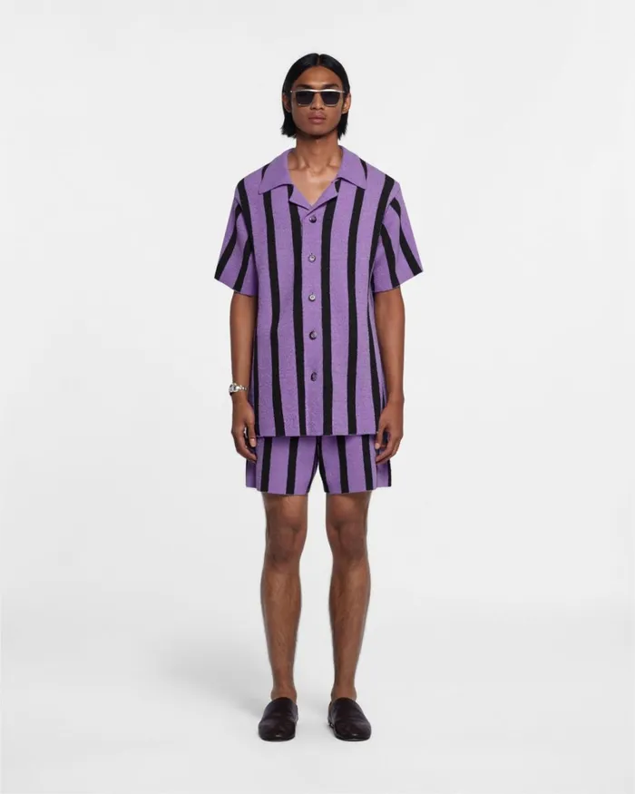 Ziko Stripe Dark Khaki Lilac Men Nanushka Knitwear Ziko Stripe Dark Khaki Lilac Men Nanushka Knitwear