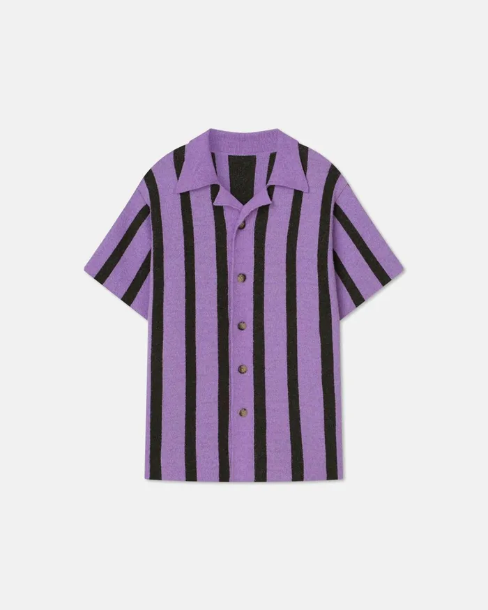 Ziko Stripe Dark Khaki Lilac Men Nanushka Knitwear Ziko Stripe Dark Khaki Lilac Men Nanushka Knitwear
