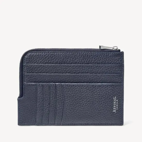Zipped Travel Wallet Navy Pebble WomenMen Aspinal Of London Travel Wallets